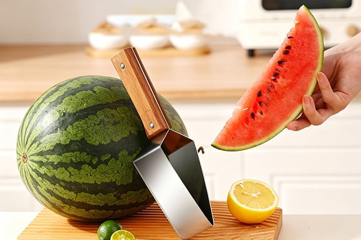 Family enjoying watermelon safely