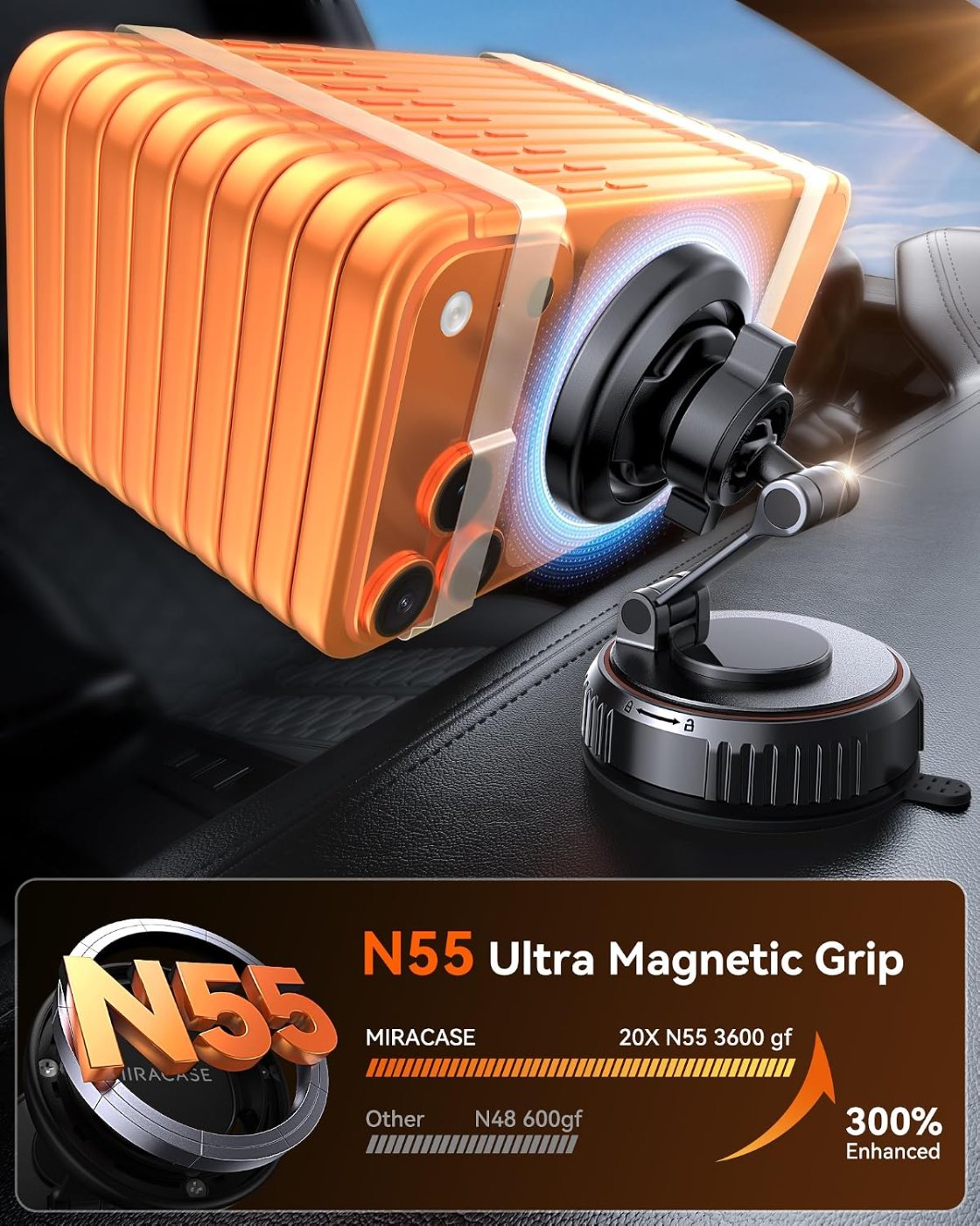 Folded phone mount keeping the windscreen clear